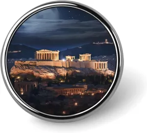 Acropolis of Athens Round Badge Personalized Button Brooch Lapel Pins Fashion Clothing Bag Hat Accessories for Women Men