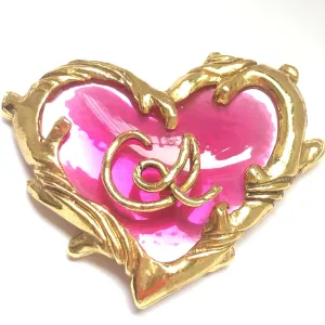 Christian Lacroix Pink Heart Pin