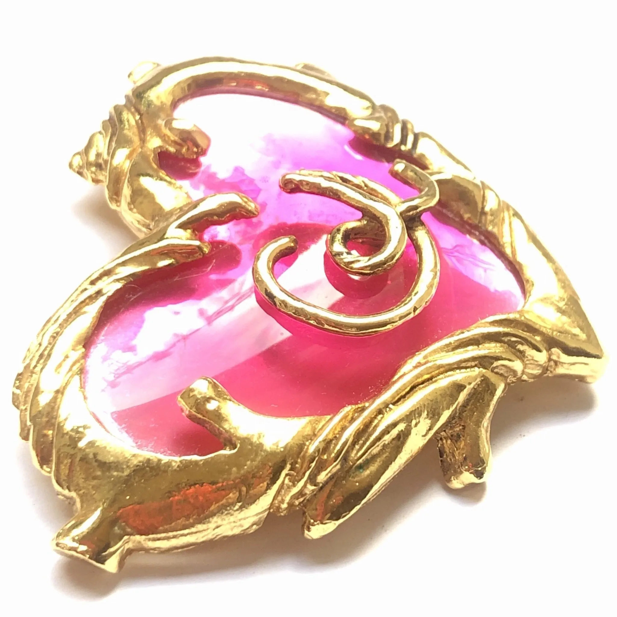 Christian Lacroix Pink Heart Pin