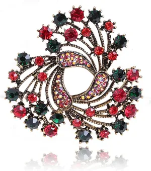 Christmas Brooch Pins for Women Rhinestone Zircon Bowknot Bell Snowflake Brooch Cubic Zirconia Christmas Reindeer Brooch Christmas Party Jewelry
