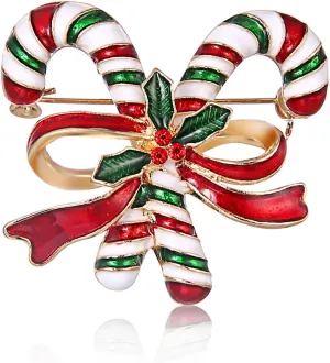 Christmas Brooches and Pins for Women - Flower, Wreath, Tree, Rose Floral Vintage Brooch Pin With Rhinestone for Coats, Wedding, Shawls, Parties, Proms