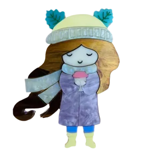 Coffee Time Doll - Brooch
