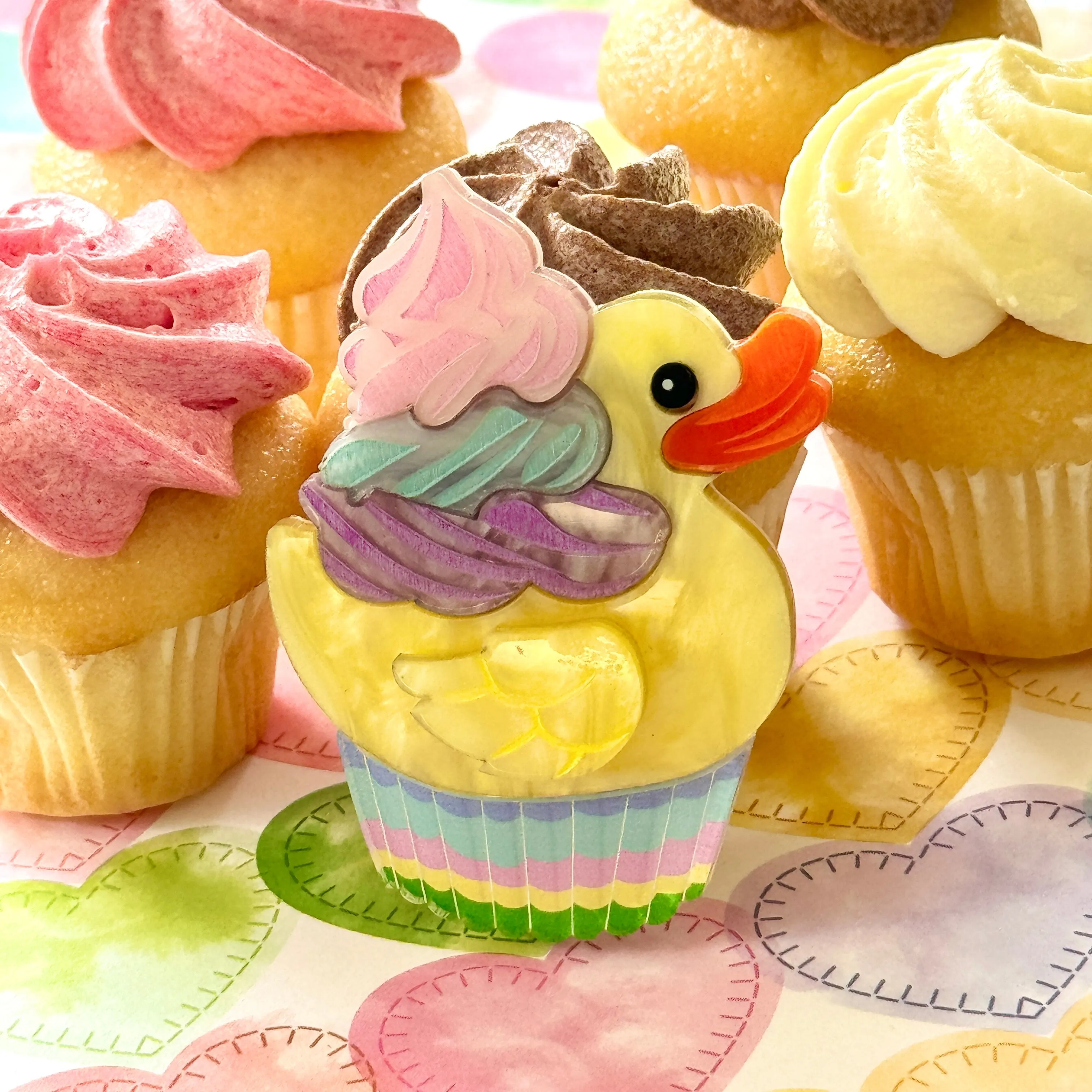 Cupcake 🧁 Ducky - Brooch - Set of 2