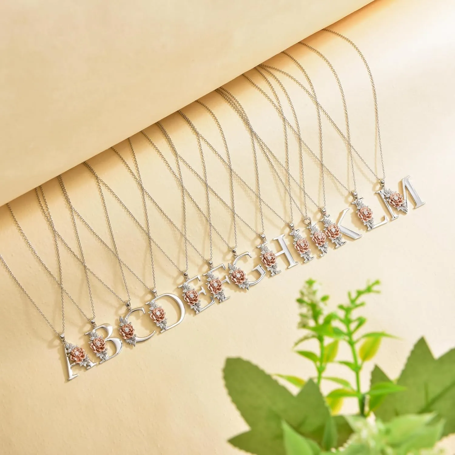 Diamond Initial Necklace for Women 925 Sterling Silver Initial Pendant Necklace with Lab Grown Diamonds Letter Necklace Jewelry Gifts for Her