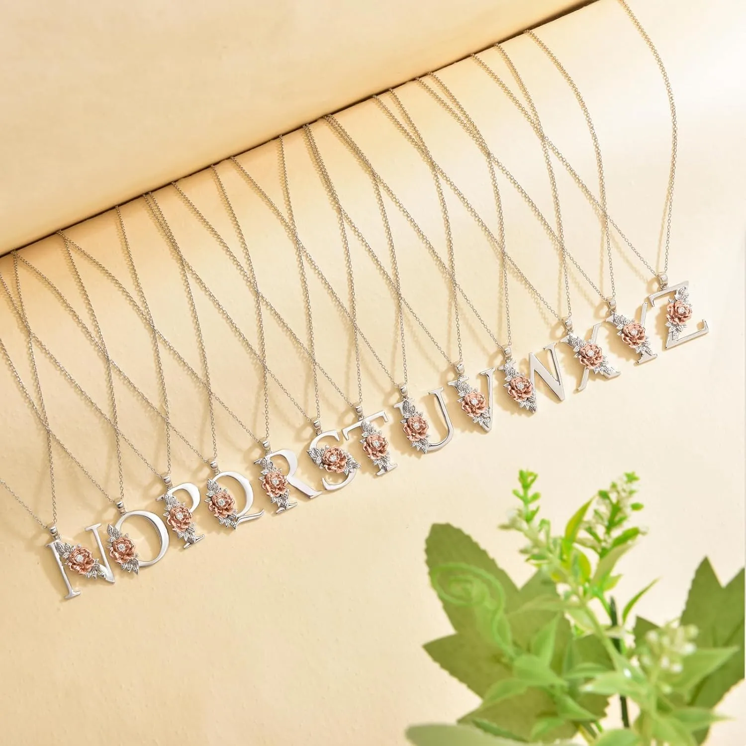 Diamond Initial Necklace for Women 925 Sterling Silver Initial Pendant Necklace with Lab Grown Diamonds Letter Necklace Jewelry Gifts for Her