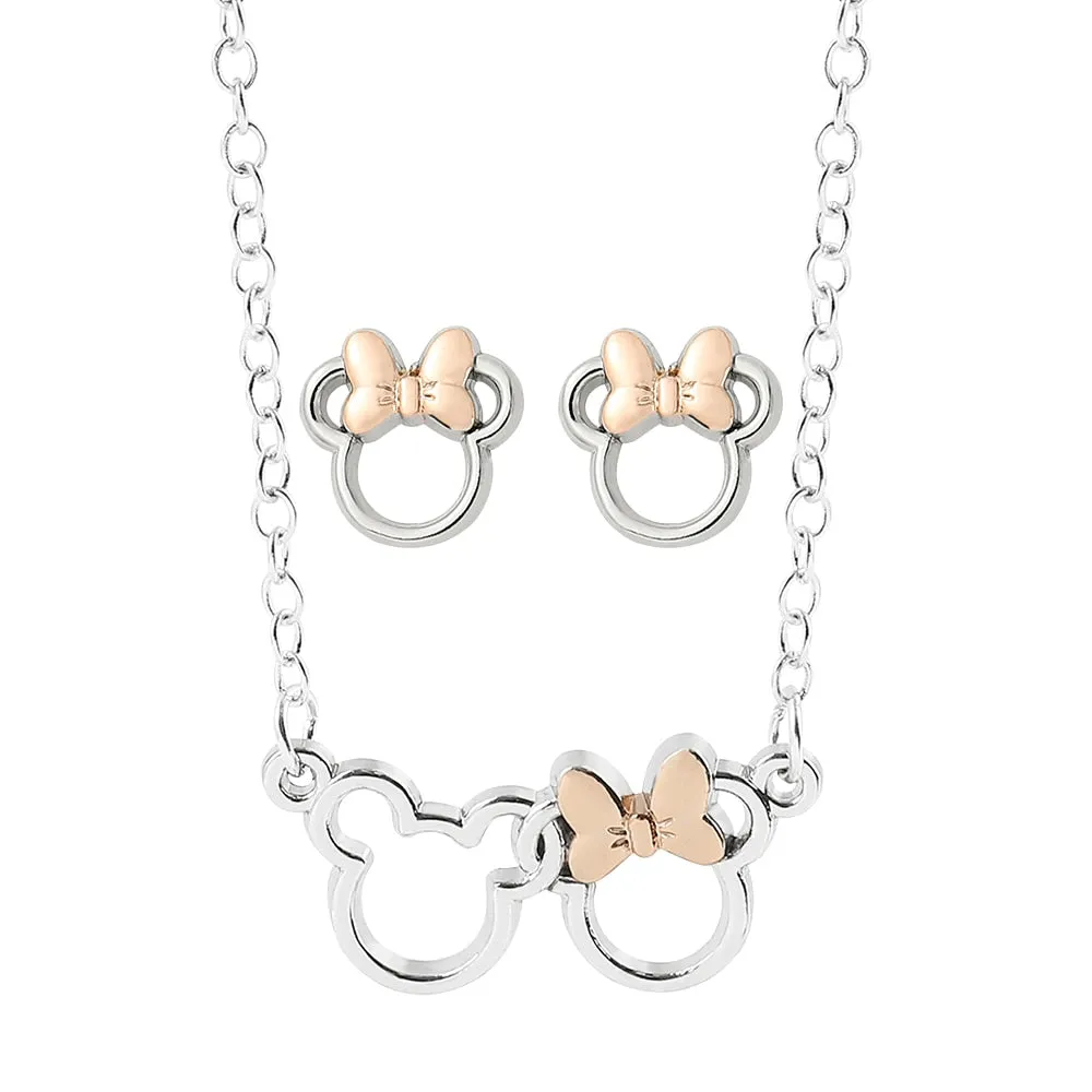 Disney Mickey Mouse Necklace and Earrings Set Simple Mickey Pendant Necklace Fashion Y2k Jewelry for Women Free Shipping