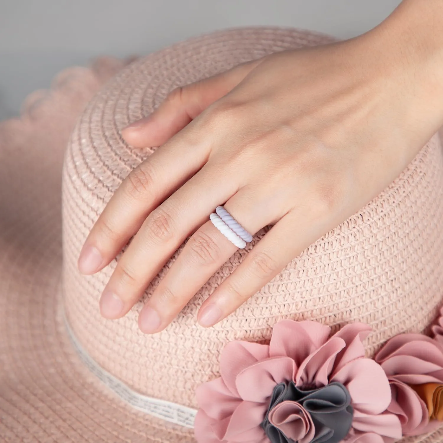 Egnaro Silicone Ring Women Thin and Stackable Rubber Rings Women Wedding Bands - 2.5mm Width - 1.8mm Thick