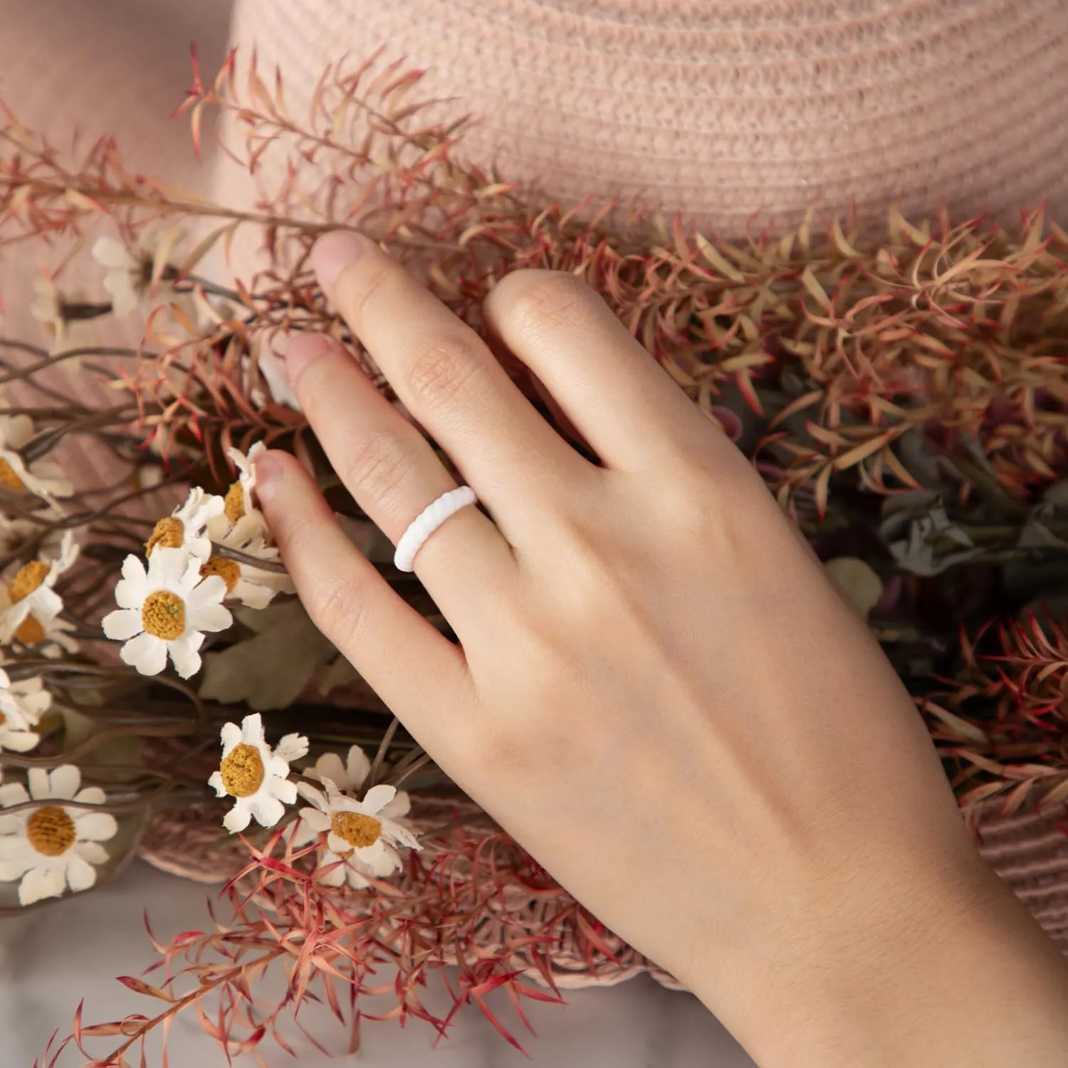 Egnaro Silicone Ring Women Thin and Stackable Rubber Rings Women Wedding Bands - 2.5mm Width - 1.8mm Thick