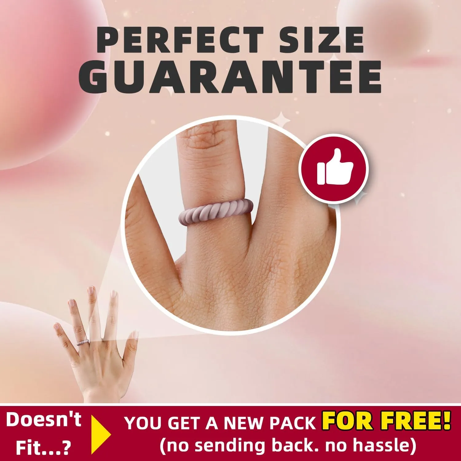 Egnaro Silicone Ring Women Thin and Stackable Rubber Rings Women Wedding Bands - 2.5mm Width - 1.8mm Thick