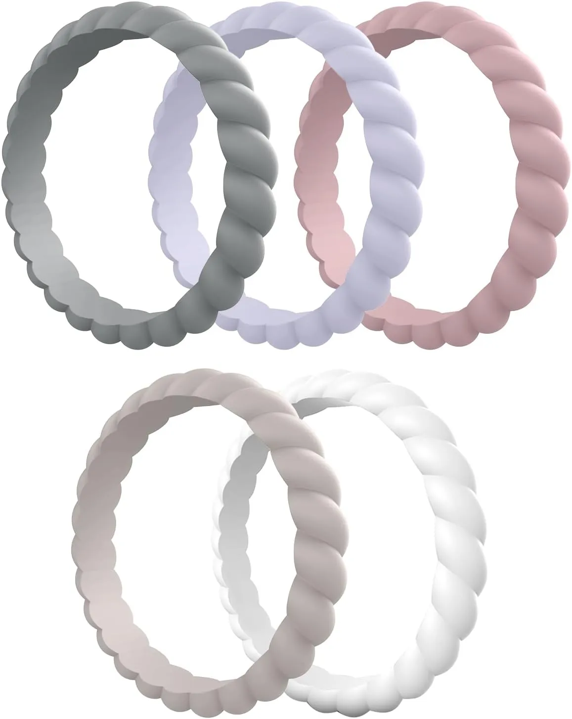 Egnaro Silicone Ring Women Thin and Stackable Rubber Rings Women Wedding Bands - 2.5mm Width - 1.8mm Thick