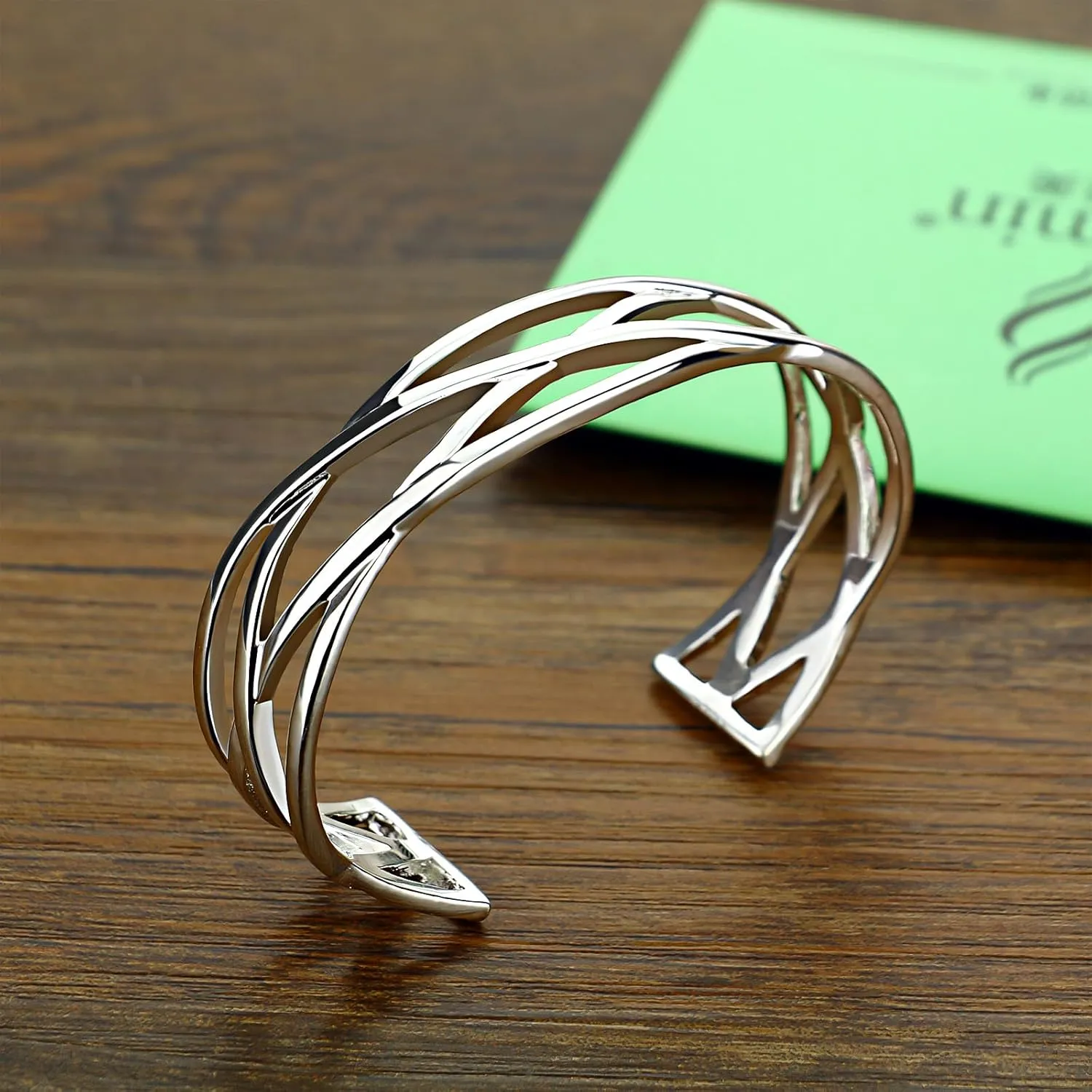 Gold Cuff Bracelets Adjustable Open Engraved Bangle Bracelets Stainless Steel Jewelry Birthday Halloween Christmas Gifts for Women Men
