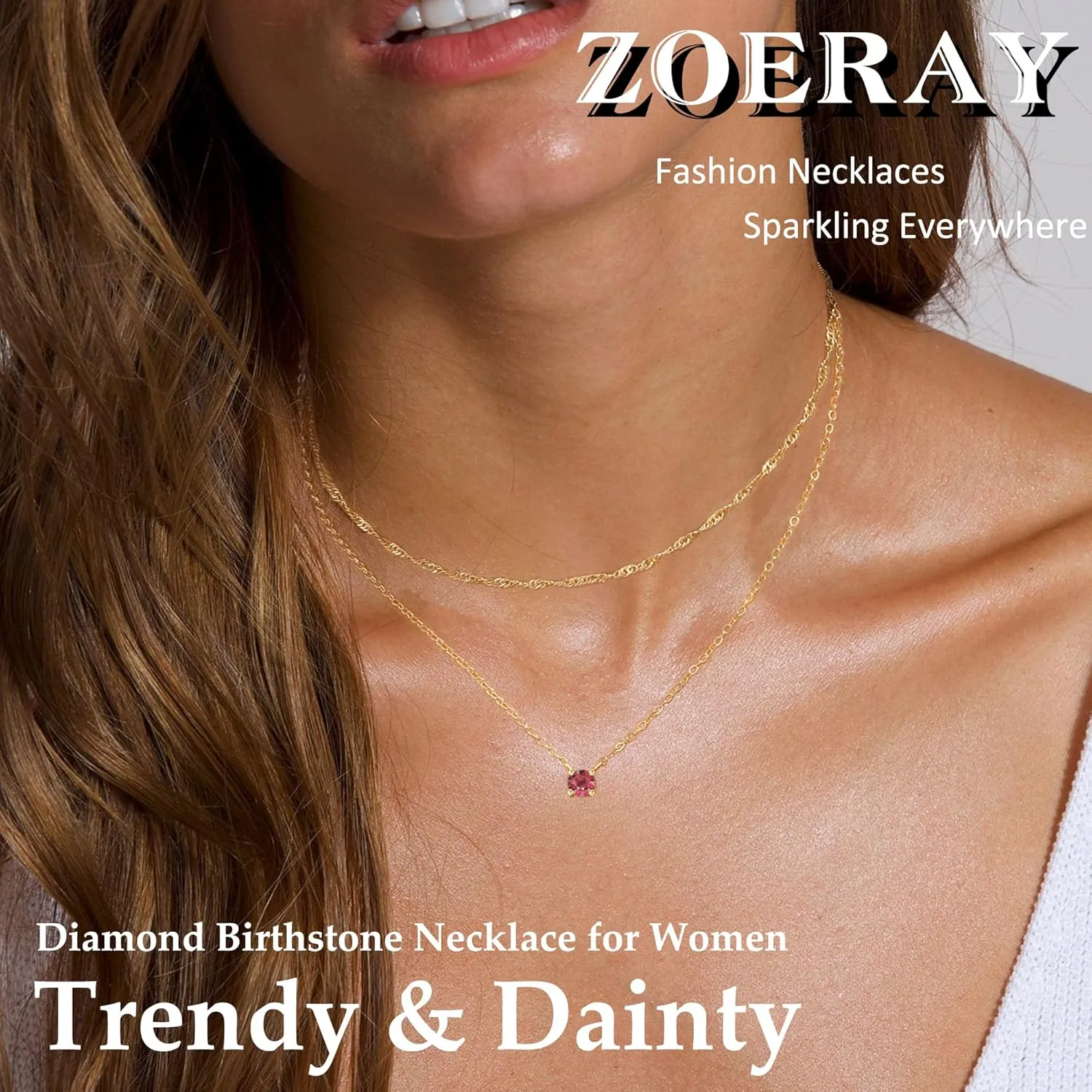 Gold Necklace for Women 18K Gold Plated Emerld Birthstone Necklaces for Women Dainty Diamond Necklace Blue Green Cubic Zirconia Pendant Necklaces Birthday Gifts for Womens Jewelry