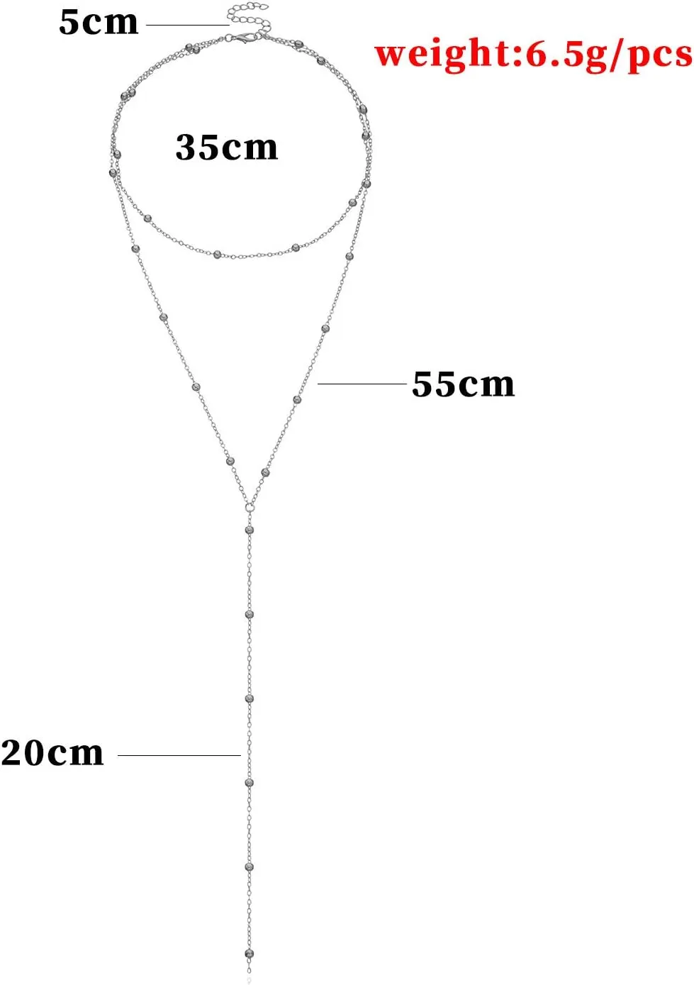 Lariat Necklace for Women Dainty 14K Gold/Silver Plated Long Necklaces Trendy Y-Shaped Pendant Necklace Layered Beaded Chain Necklaces Prom Necklace Jewelry