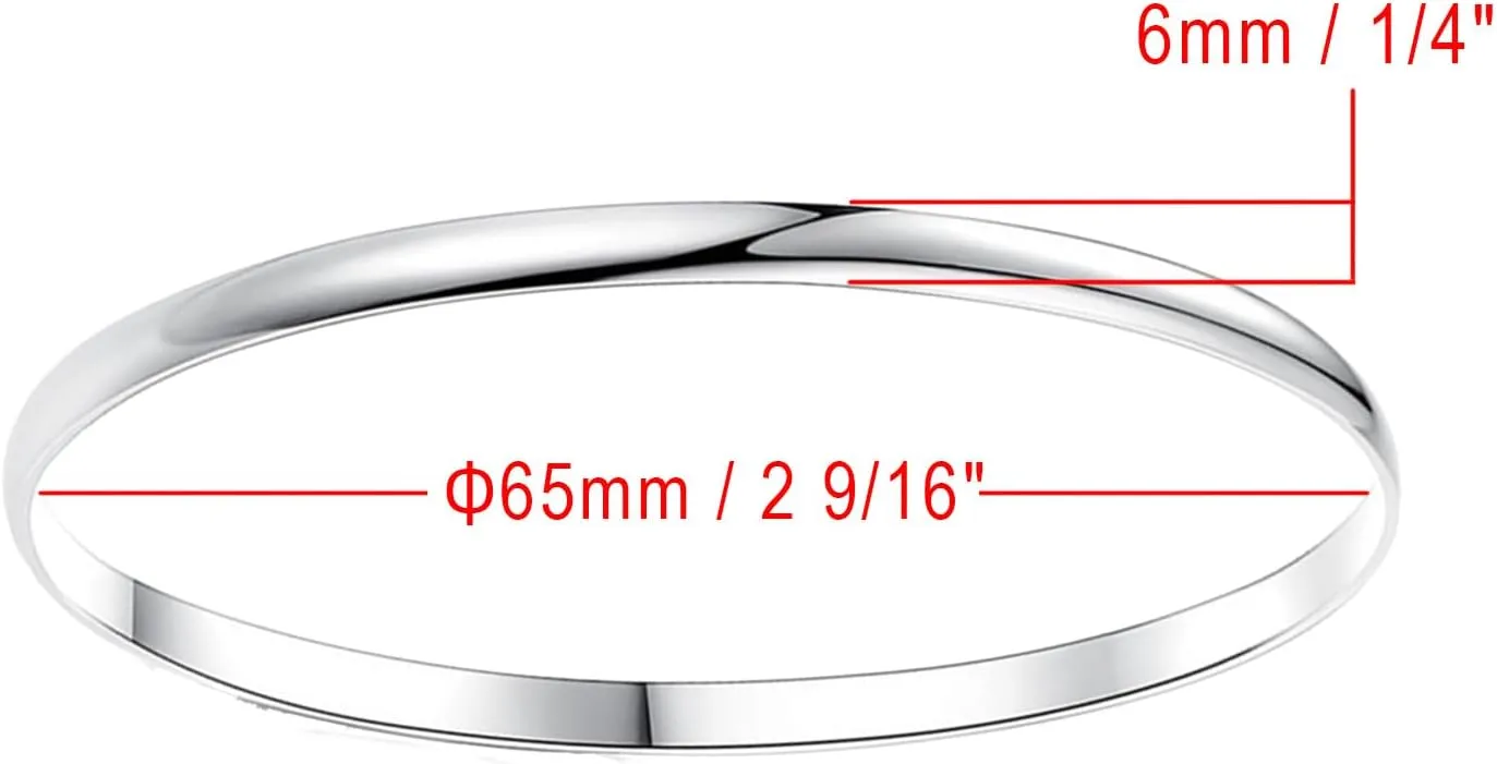 LinnaLove Fashion Shiny Thin Round Stainless Steel Bangle Bracelets for Women (1/3/5/8 Set)