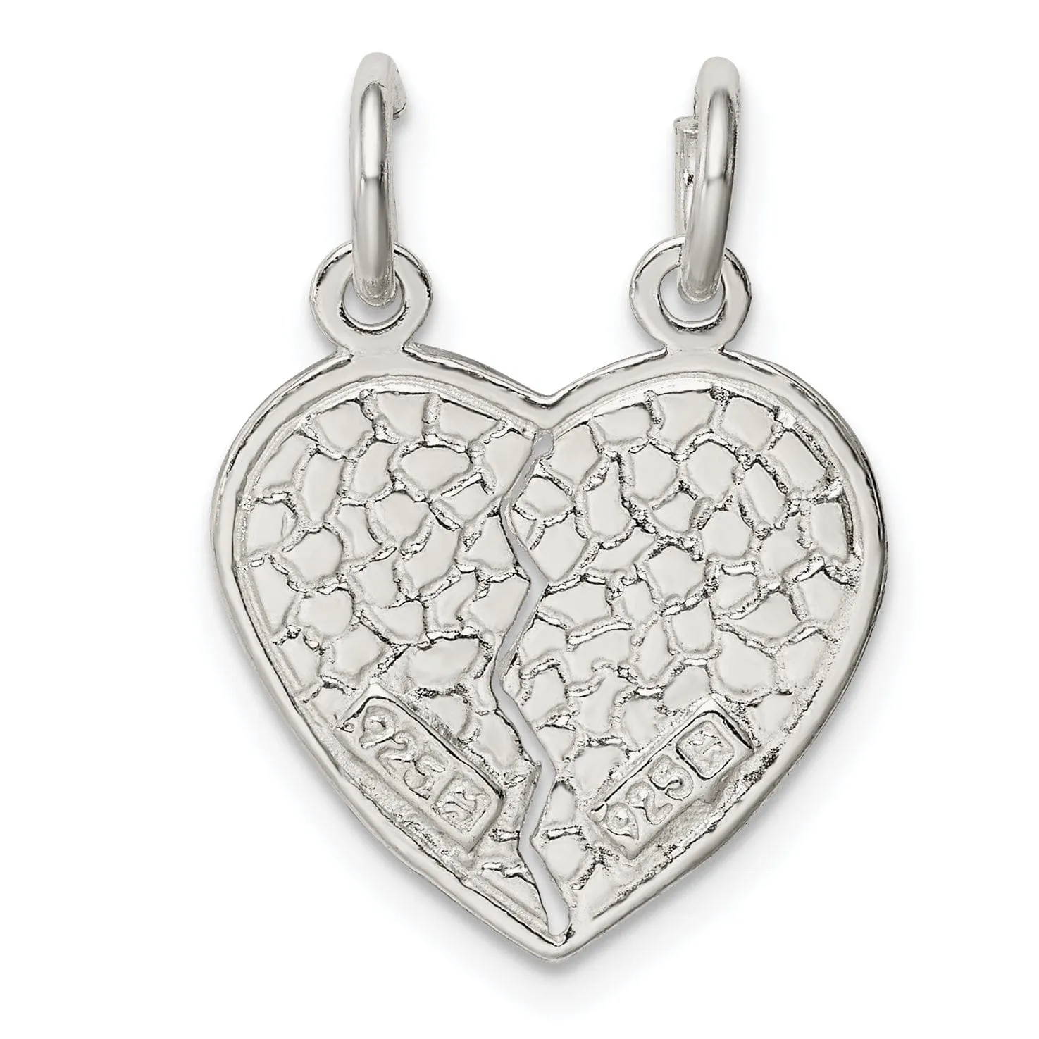 Silver I Love You 2-Piece Break Heart Charm