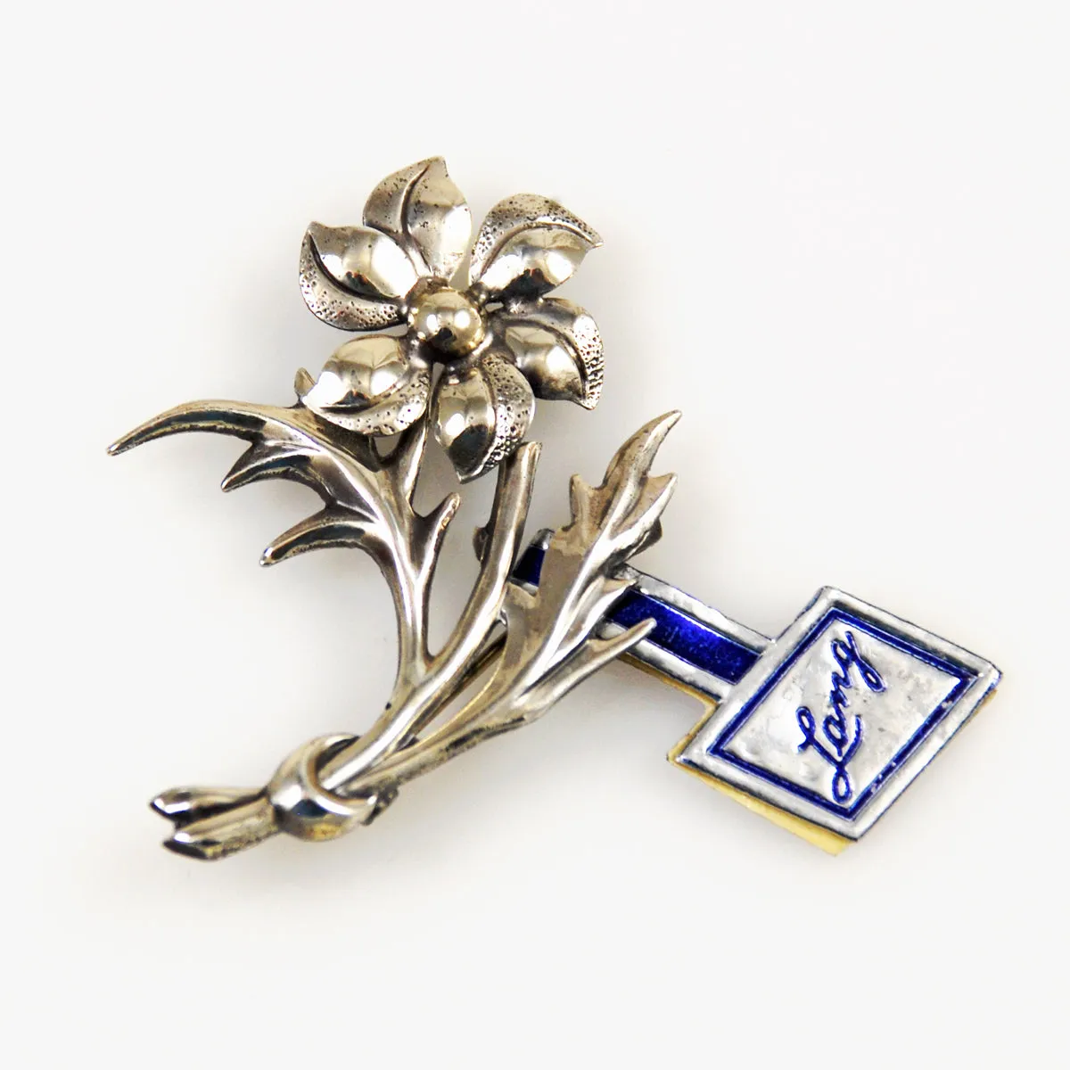 Sterling Silver Floral Brooch by Lang