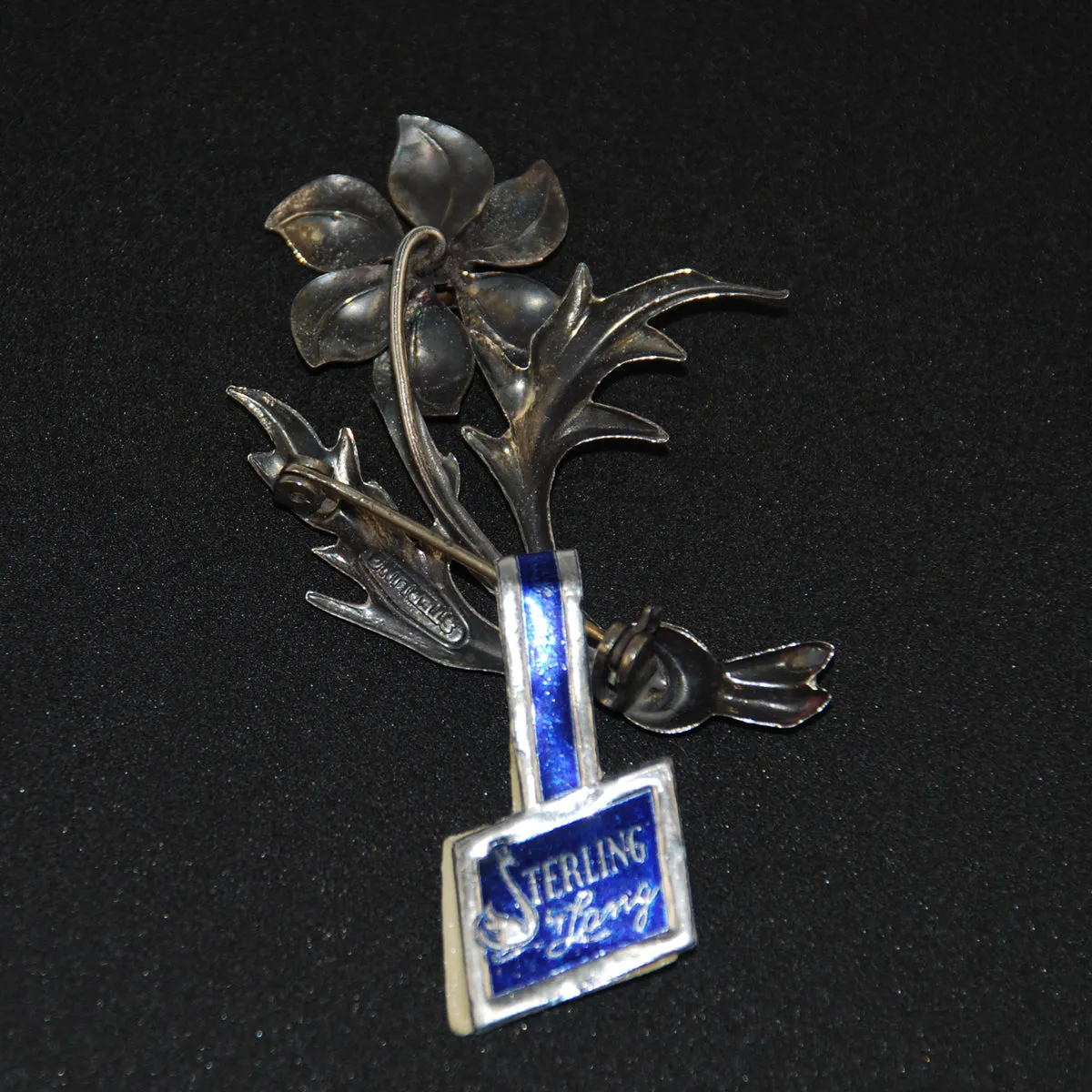 Sterling Silver Floral Brooch by Lang