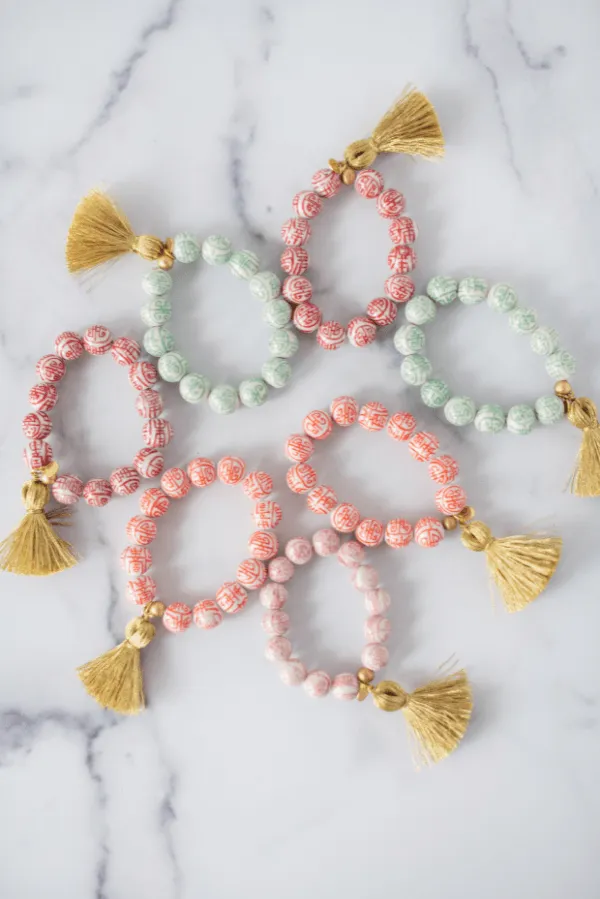 The Barre Tassel Bracelet in Red