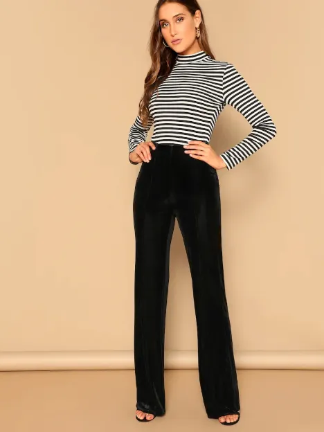 Womens Black Velveteen Pants